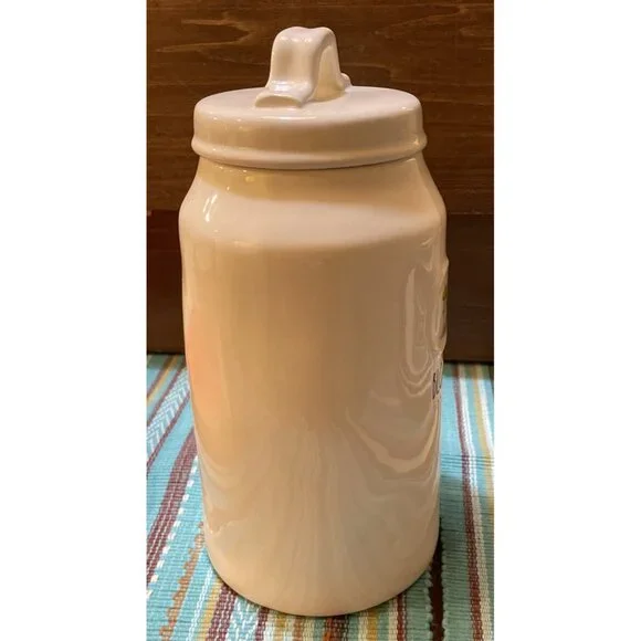 Rae Dunn Artisan Collection by Magenta BLOOM Floral Flowers Canister Jar 9.5” - Picture 3 of 6